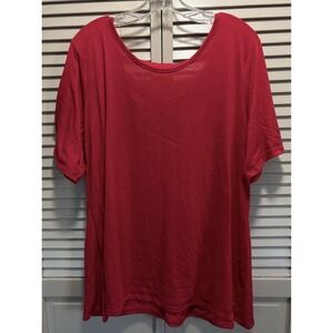 Bobbie Brooks Pink Short Sleeve Top Size 3XL Scoop Neck Boho Flowy Lightweight